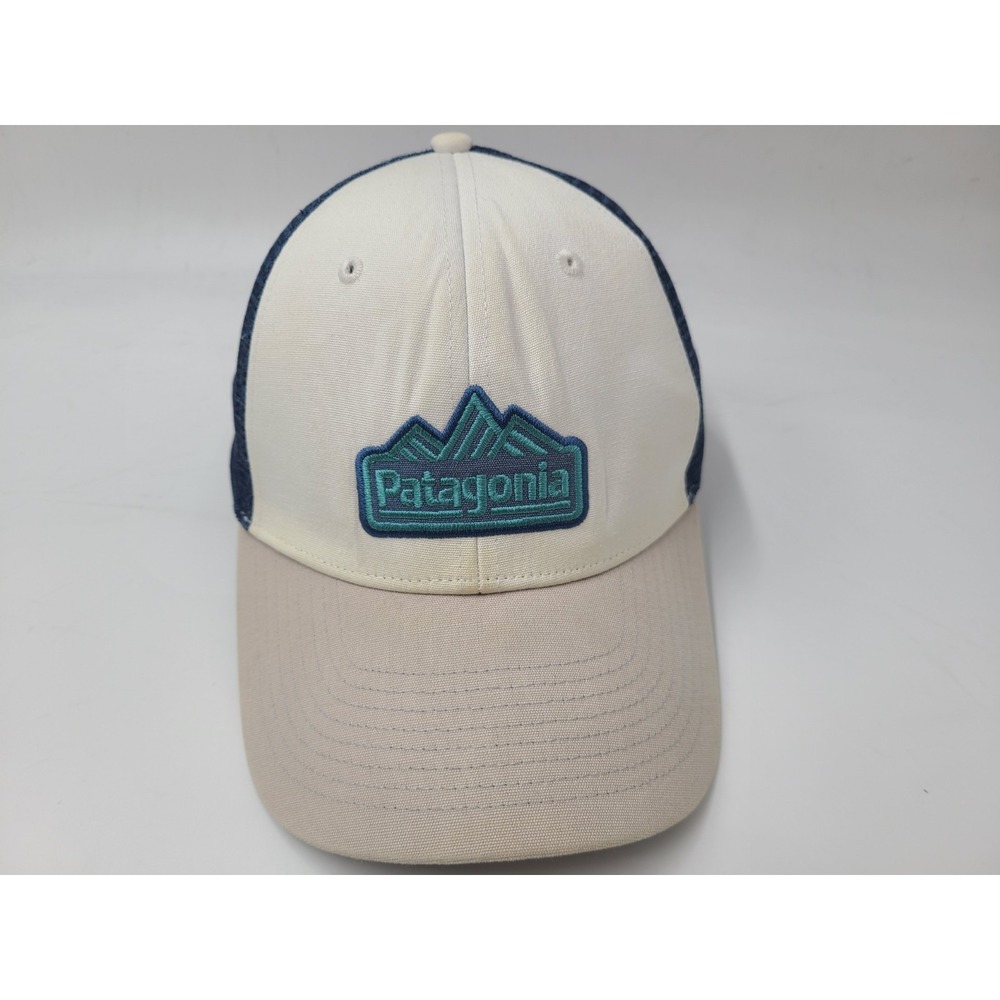 Patagonia Distressed Mesh Trucker Snapback Hat Cap Dad Men Women White Gray Blue